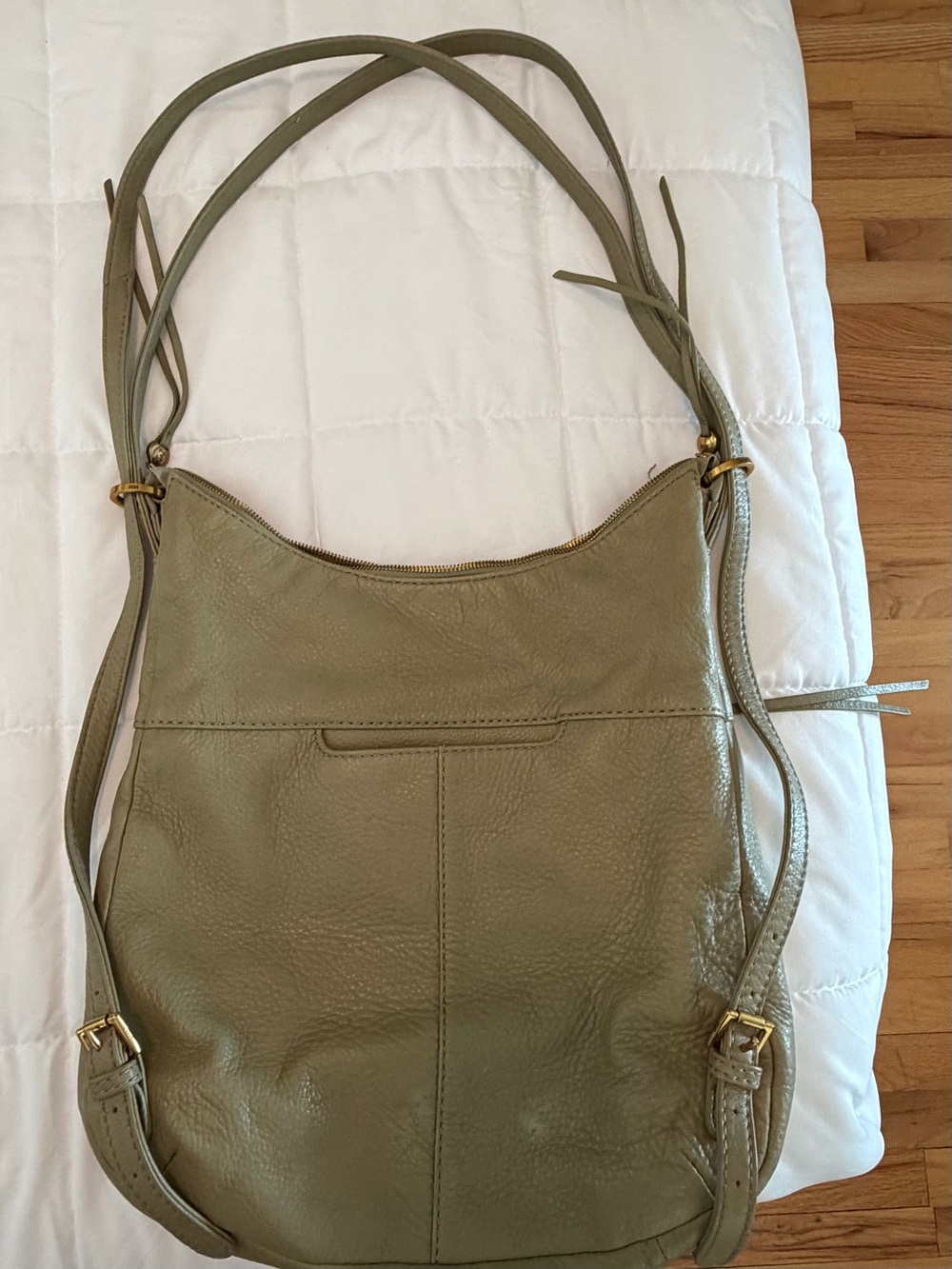 HOBO Leather Merrin Convertible Backpack and Shoulder Bag - Cactus Green - Picture 4 of 16
